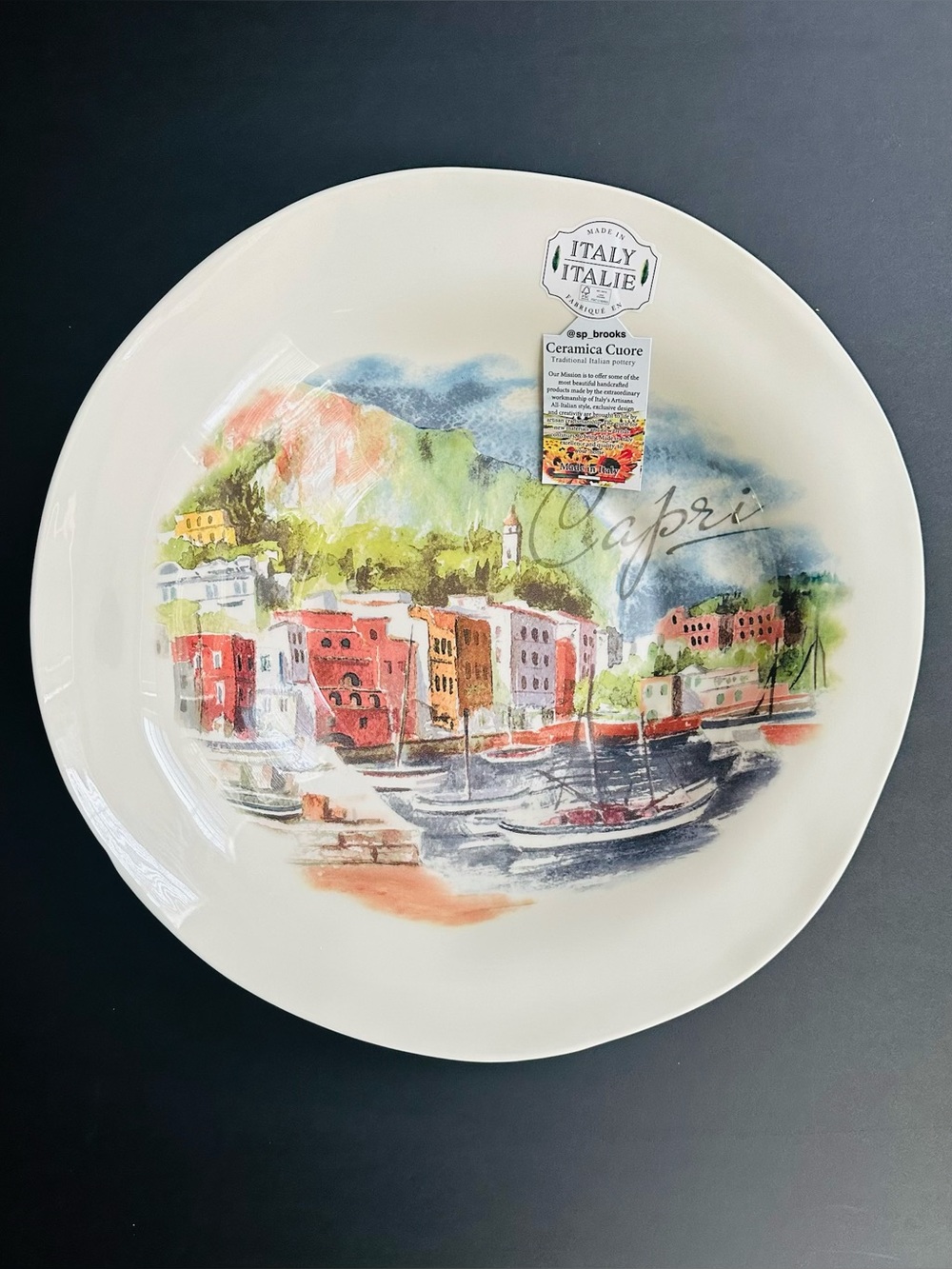 🎁Ceramica Cuore Ceramic Serving Bowl 15.25” Handmade Italian CAPRI Serving Bowl